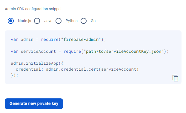 Firebase Private Key